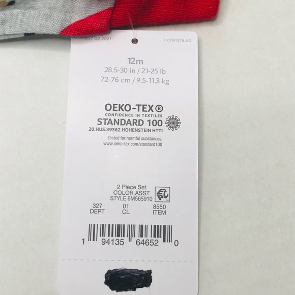 2 Pack Just One You Made By Carter's Baby 12 Month Dark Santa Footed Pajama New - Picture 3 of 16